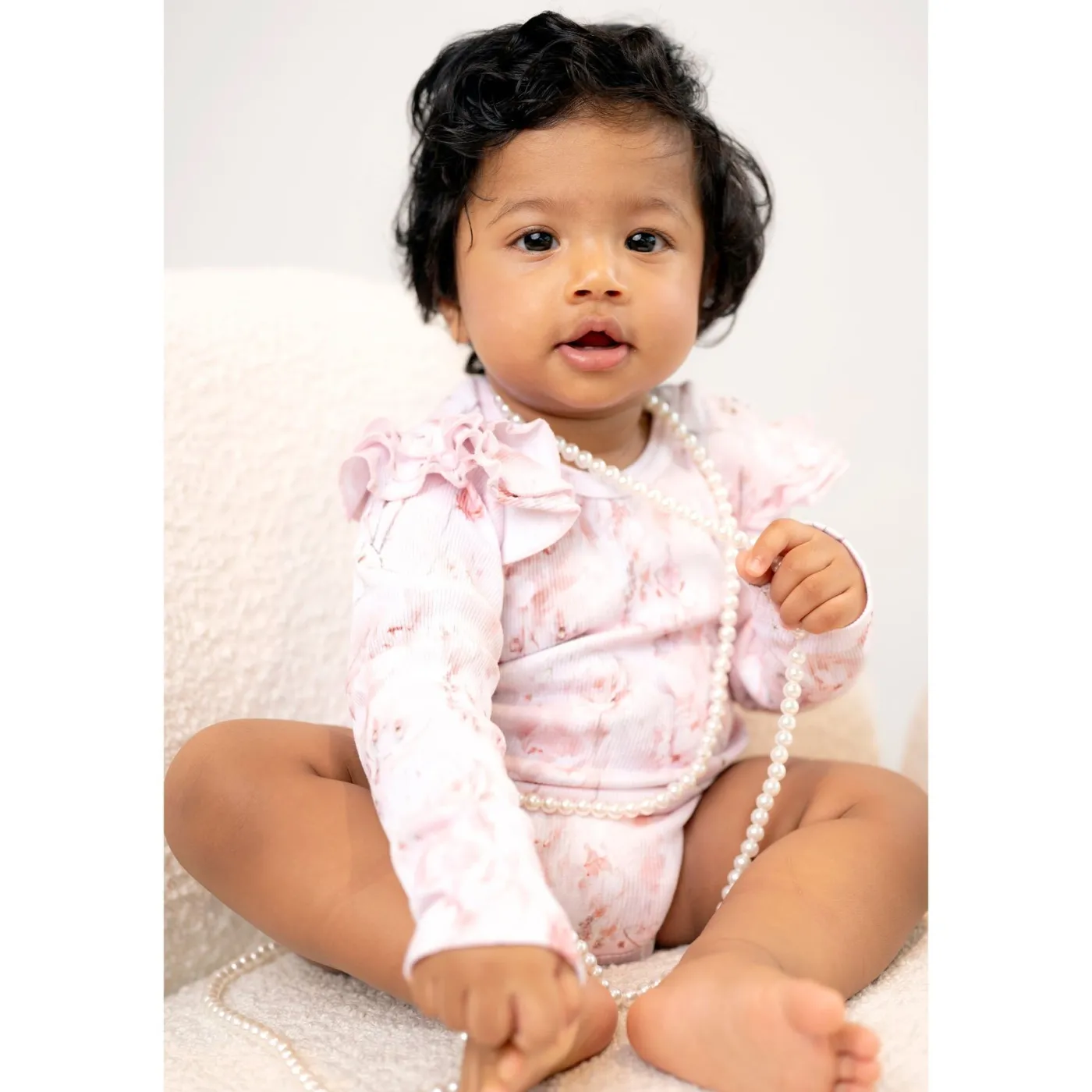 Gugguu Baby Print Rib Florette Bodysuit