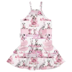 Gugguu Print Spaghetti Frilla Dress